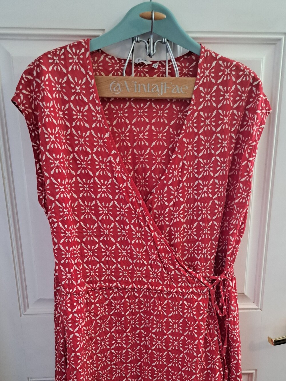 WOOLRICH Red Floral Short Wrap Dress